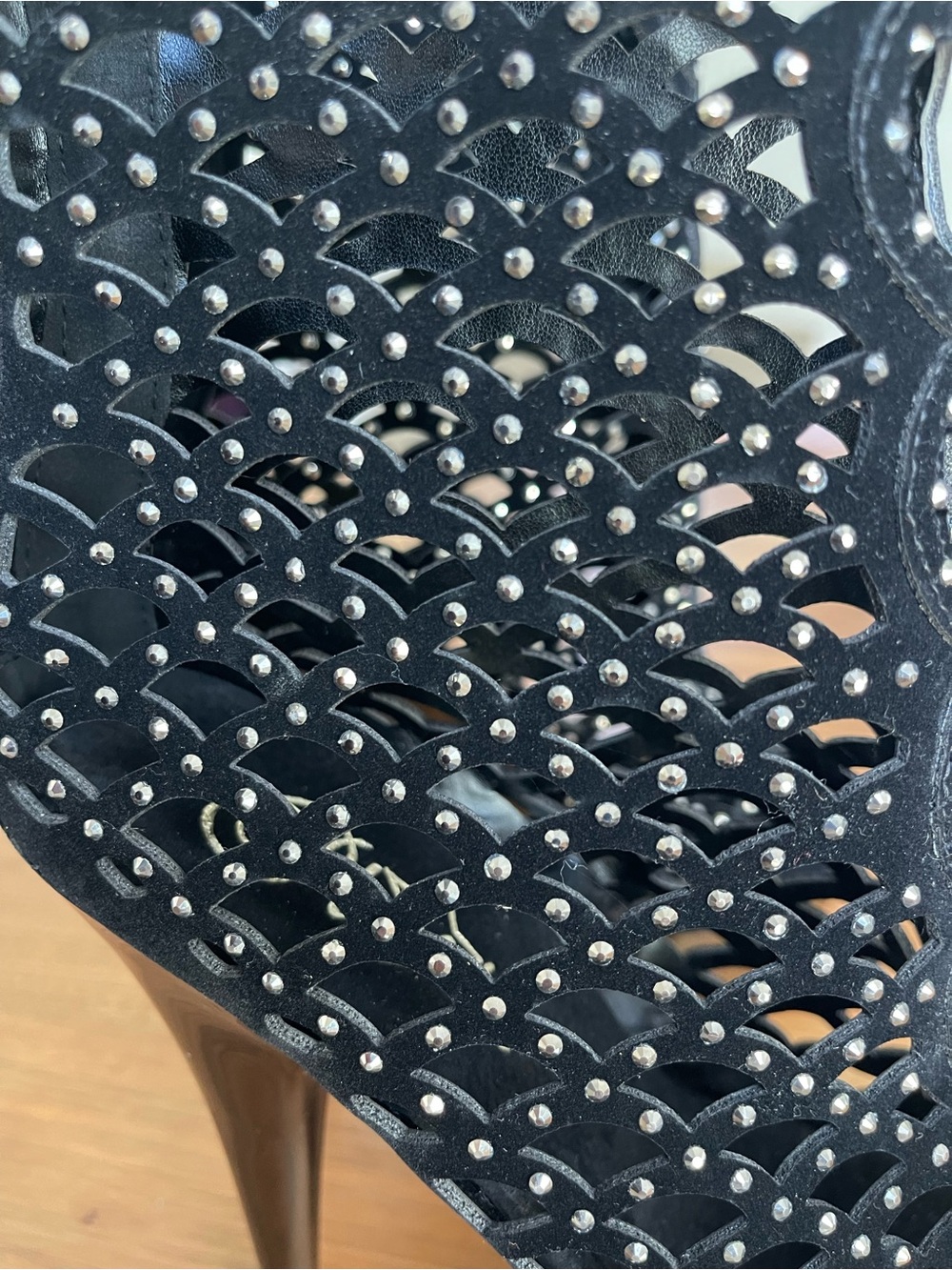 Pleasers Black Cutout Platform High Heel Booties New - Picture 7 of 8